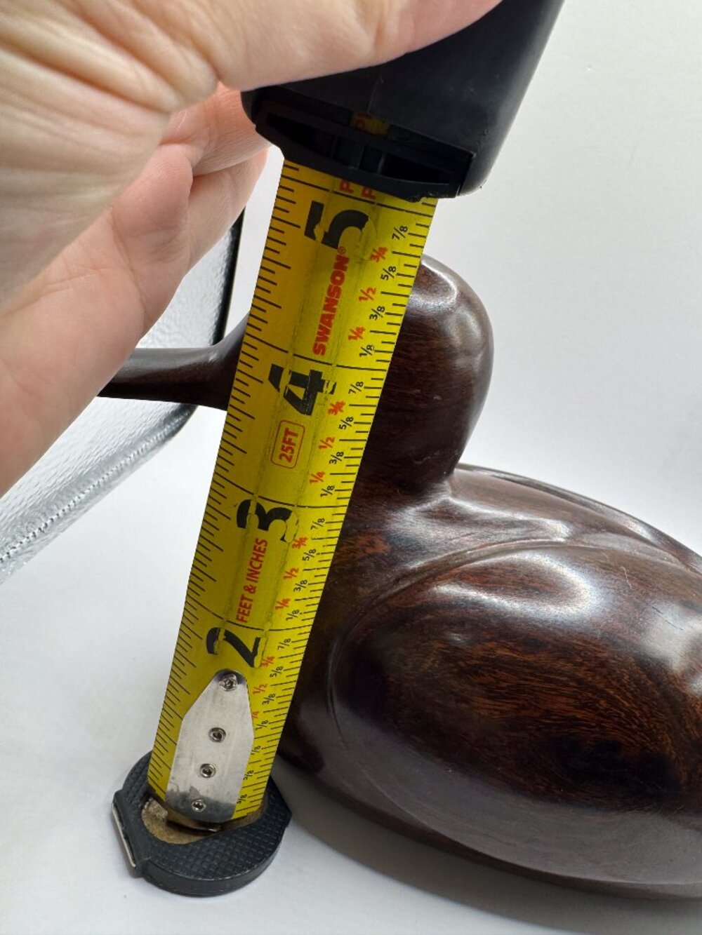 Vintage Hand Carved Ironwood Duck Sculpture Heavy Bird Figurine Decor - Picture 9 of 9